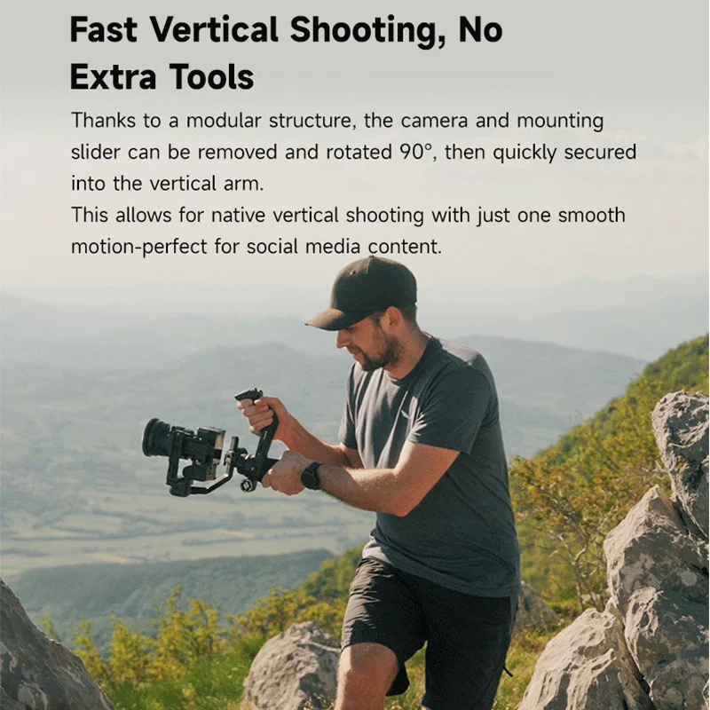 FeiyuTech SCORP 3 Camera Gimbal Stabilizer for DSLR & Mirrorless – 3.5kg Payload AI Tracking Detachable Control Handle
