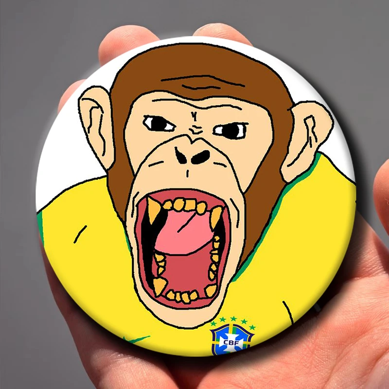 Creative Funny Wojak Meme Coin Brooches Cartoon Face Round Badges Pins on Clothes Bag Hat Accessories Jewelry Gifts for Friends
