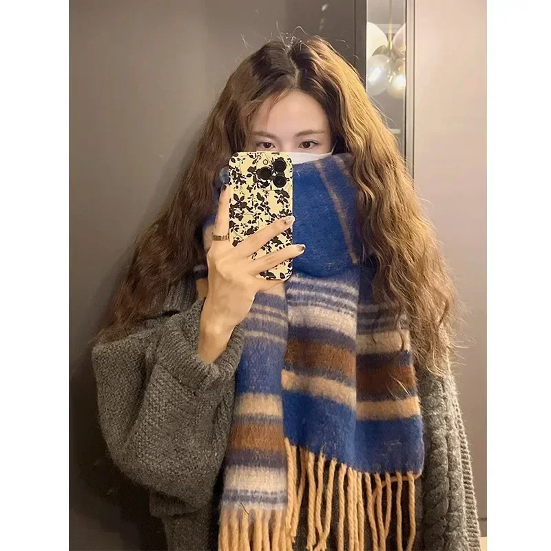 Beautiful Large Scarves for Woman Super Large Fluffy Comfortable Scarf Windproof Warm Wraps Korean Popular Scarf