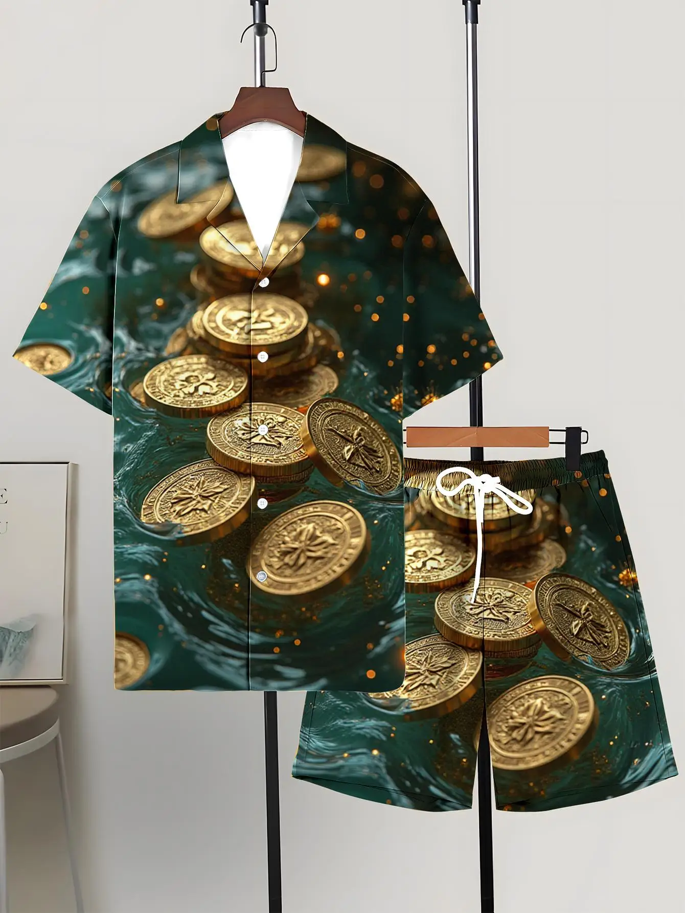 Men's Shirt Sets 2026 Spring/Summer jogging suit 3D Printed 2 piece set clothing set Graphic men's chandals drip clothing