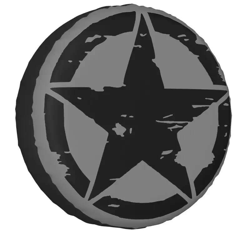 Military Tactical Army Star Spare Tire Cover for Jeep Hummer Pentagram SUV RV 4x4 Car Wheel Protectors 14