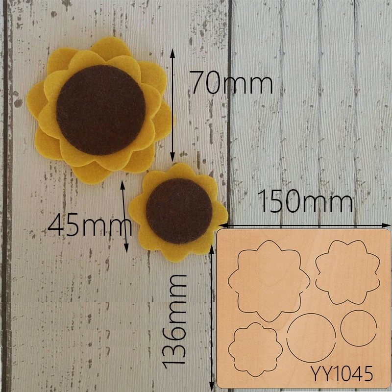 

Wooden Die-cutting Sunflower Knife Die Yy-1045 Is Compatible With Most Manual Die-cutting