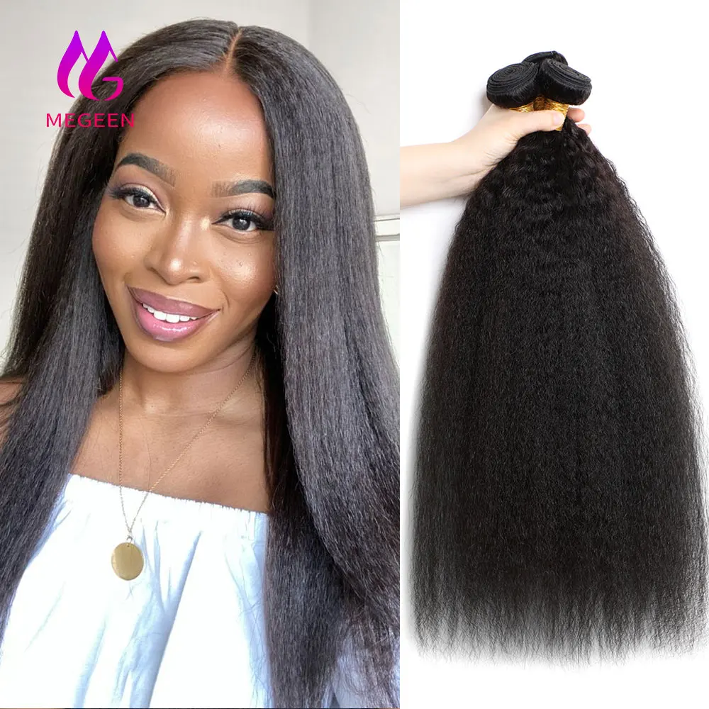 

Megeen 32 дюйма, человеческие волосы, искусственные волосы, перуанские, Remy, курчавые, прямые, искусственные волосы для наращивания, 100% человеческие волосы