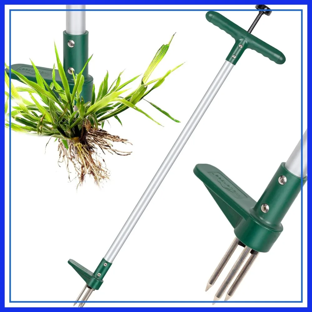 

Weed Puller Stand Up Tool with 3 Claws, Long Handle Garden Weeder for Dandelion Root Removal, Hand Weed Hound Grabber (1 Pack)