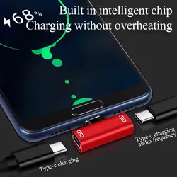 3 in 1 Double type-c adapter type-c charge cable charger earphone converter for smartphones headphone Multifunction adapter