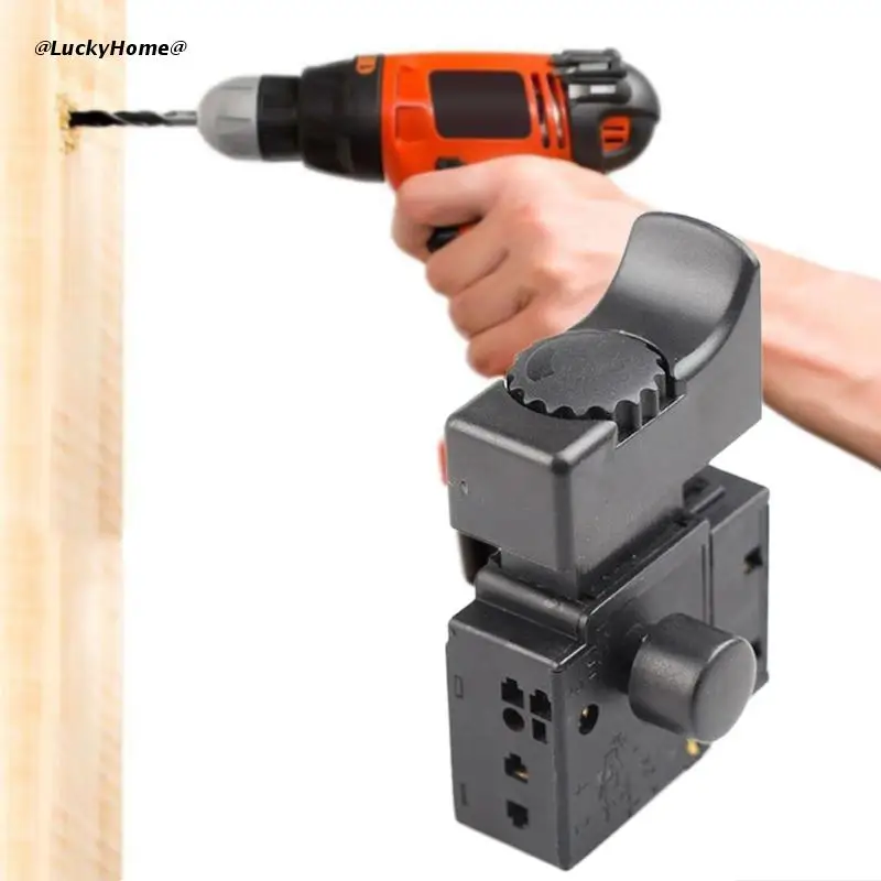 Trigger Switch FA2-6/1BEK Electric Hand Drill Speed Control Lock on Push Button