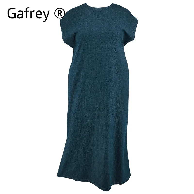 XXXXL Plus Size Women Denim Maxi Dress Sleeveless Backless Casual Slim Fit Vintage Fashion Long Jean Dress Elegant Party Outfit - view 4