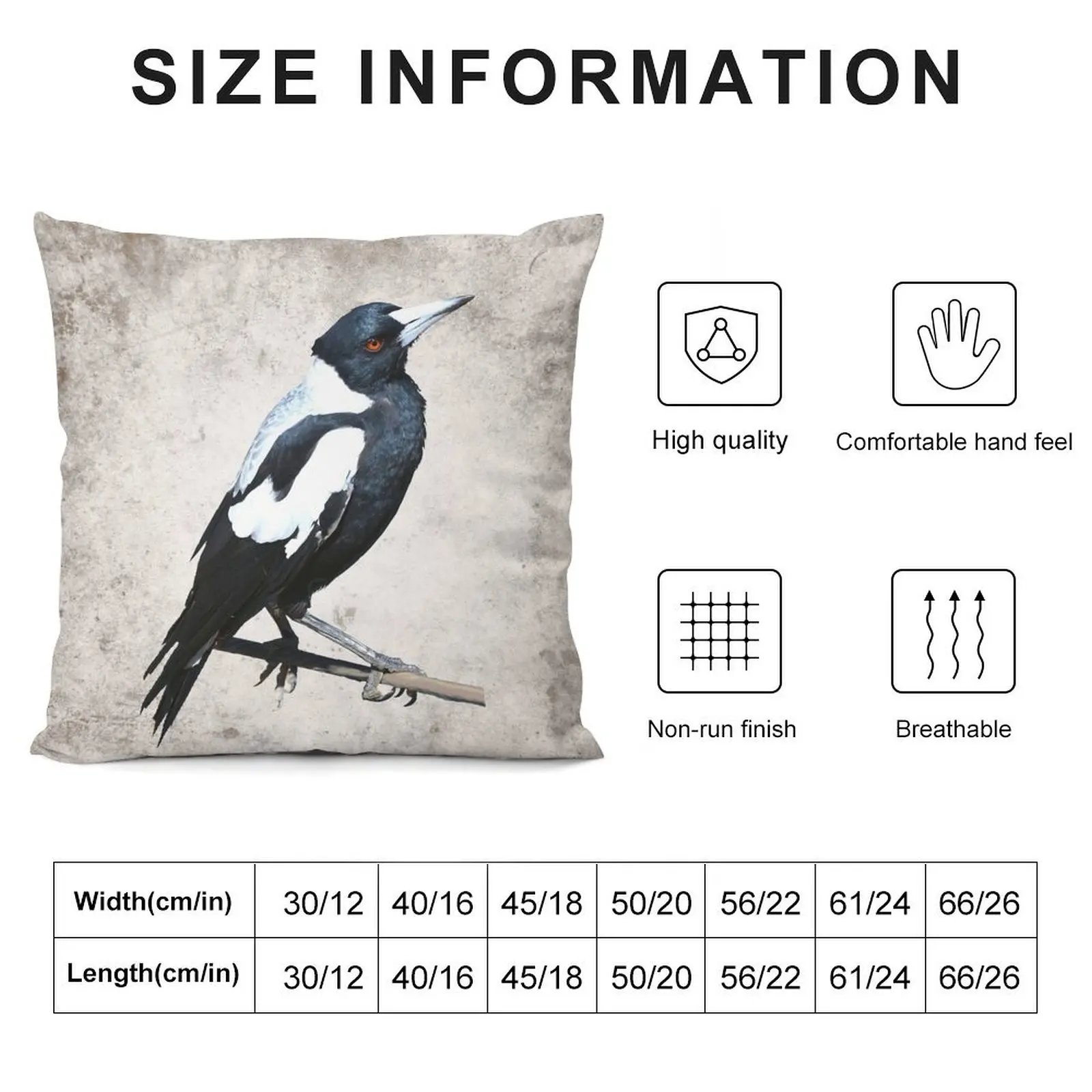 Australian Magpie Throw Pillow Christmas Pillow Covers Covers For Sofas pillow