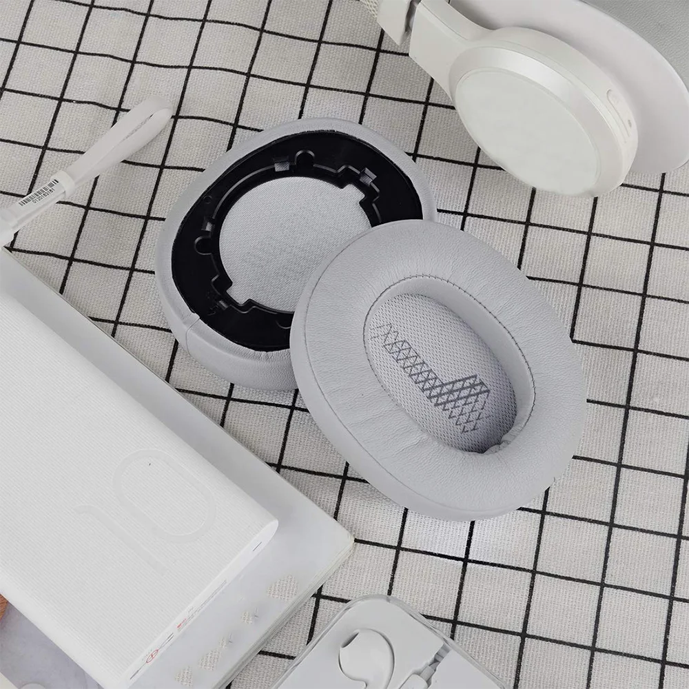 Bantalan Telinga Pengganti Protein Kulit Bantalan Telinga Penutup Telinga Suku Cadang Perbaikan untuk JBL Live 500BT Headset Headphone Sekitar Telinga