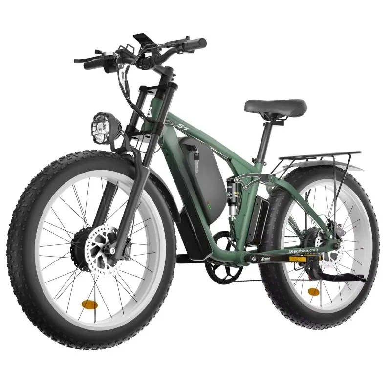 

dual motor 48v mountain electric bicycle fat tire full suspension 22.4ah battery all-terrain adult electric bicycle
