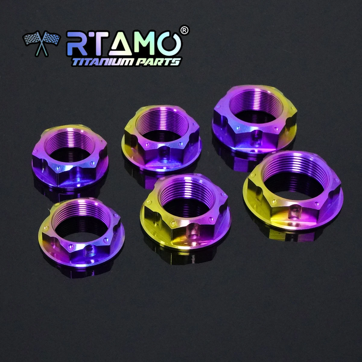 RTAMO Tuerca de titanio Gr5, M22, M24, M25, M30, CNC, Tuercas elegantes, sujetador para bicicleta y motocicleta (1 ud.)