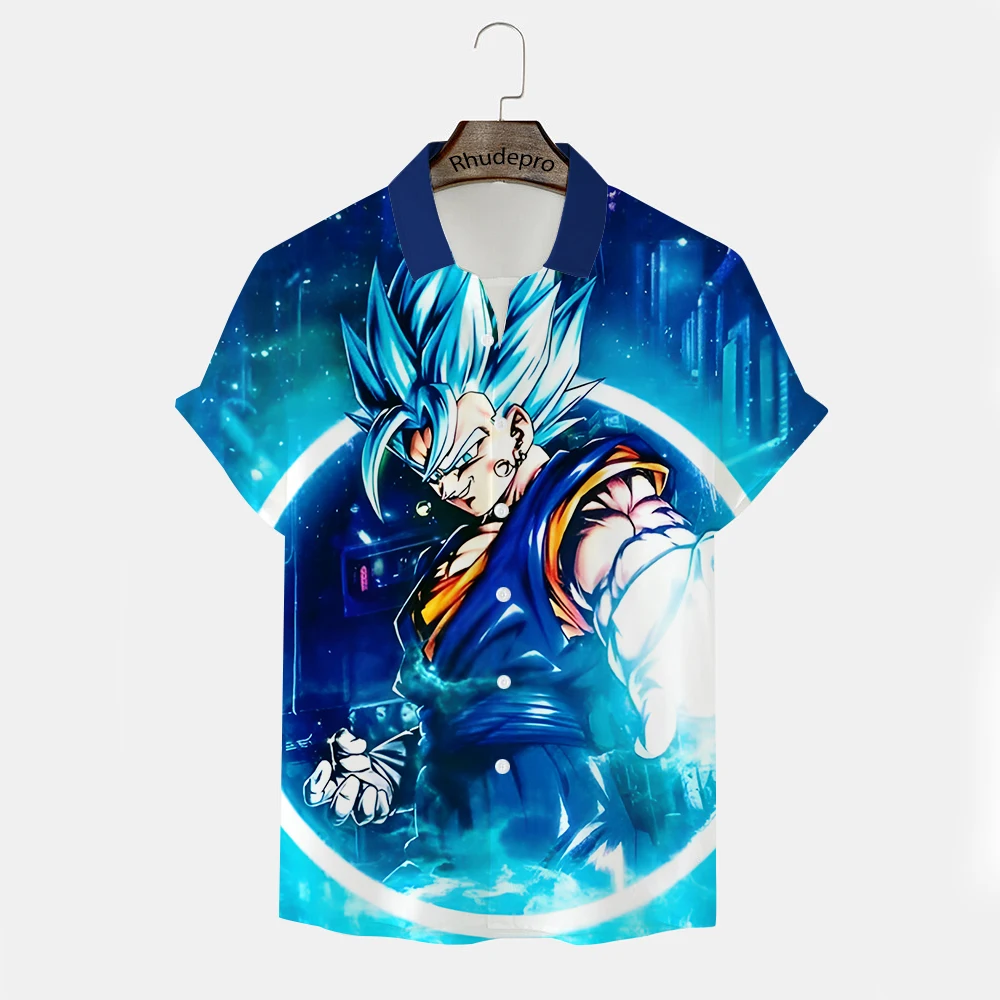 Chemise surdimensionnée de style Harajuku pour hommes, chemises d'anime japonais, vêtements Y2K, tendance de la nouvelle mode Goku, haute qualité, cadeau, 2024