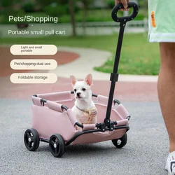 4 Wheels lightweight Folding Dog Teddy Stroller Dog Cat Pet Stroller for Travelling Shopping Walking Playing for Small Dogs Cats