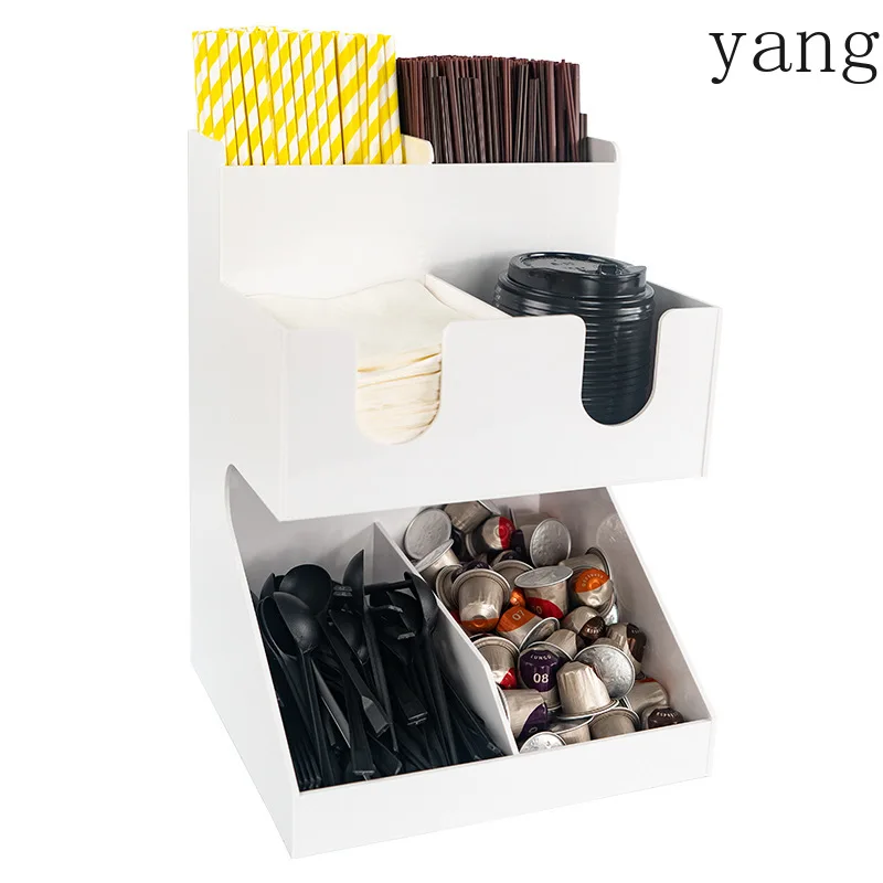 CX white acrylic small western building cup holder multi-functional straw milk ball storage rack