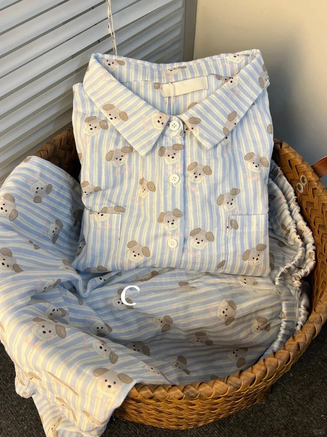 

Летняя одежда с милой маленькой собакой, женский корейский кардиган, домашняя одежда, тонкая модель из хлопчатобумажной ткани для девочек