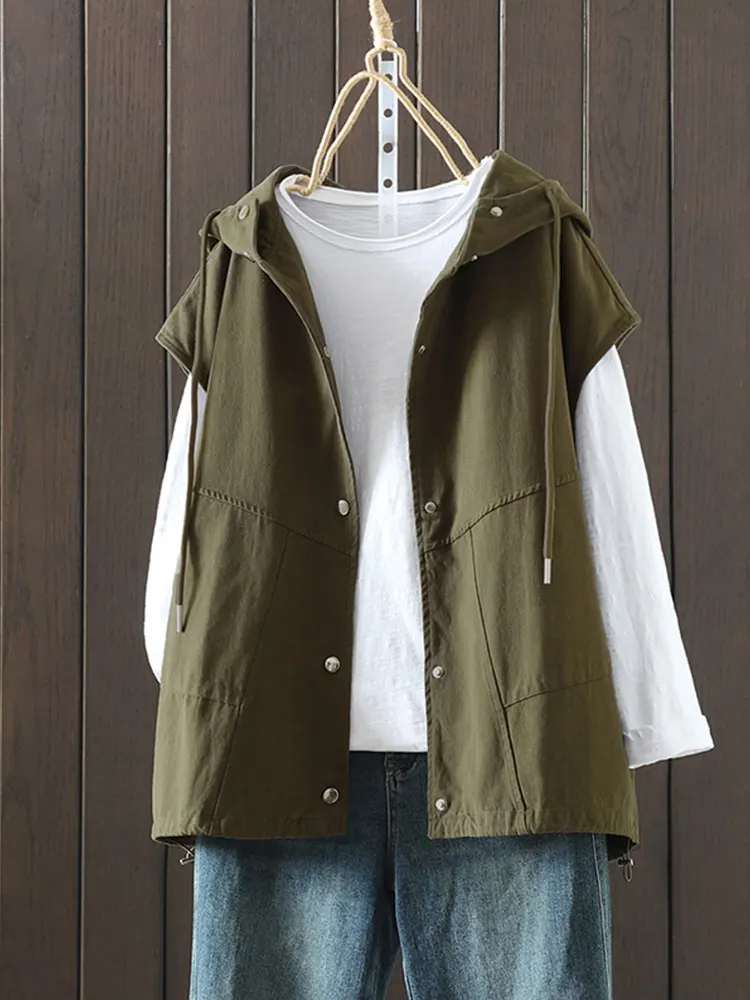 

Весенний женский жилет большого размера с капюшоном Svel Jaet Универсальный ape Pear Ape Прямоугольный Ape Commute Sle Oute...