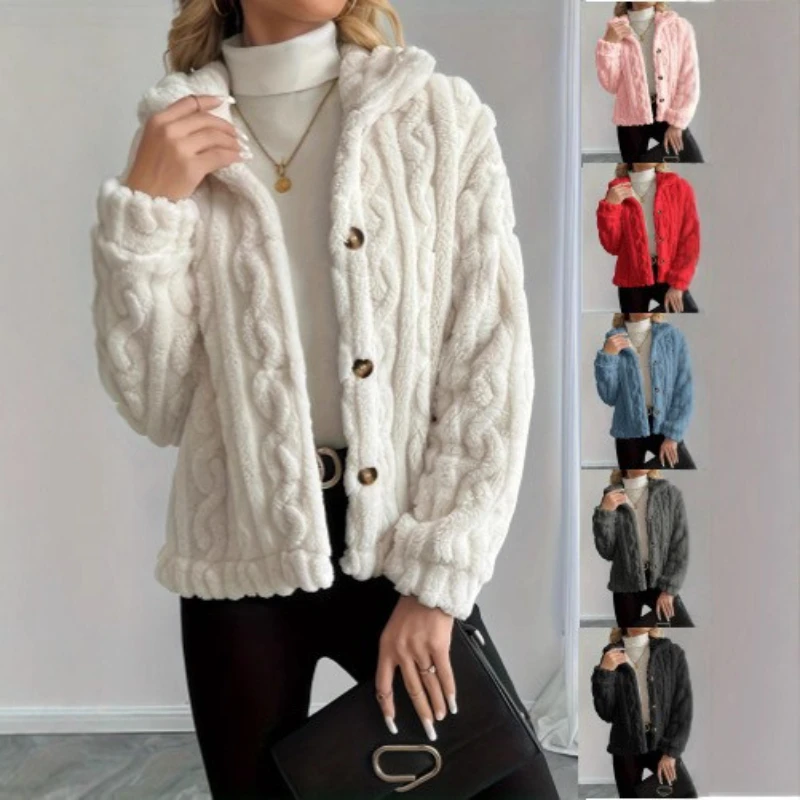 

Solid Casual Loose Jacket Coats For Women Winter Vintage Women's Jackets Overcoat Autumn Female Coat Outerwears Tops