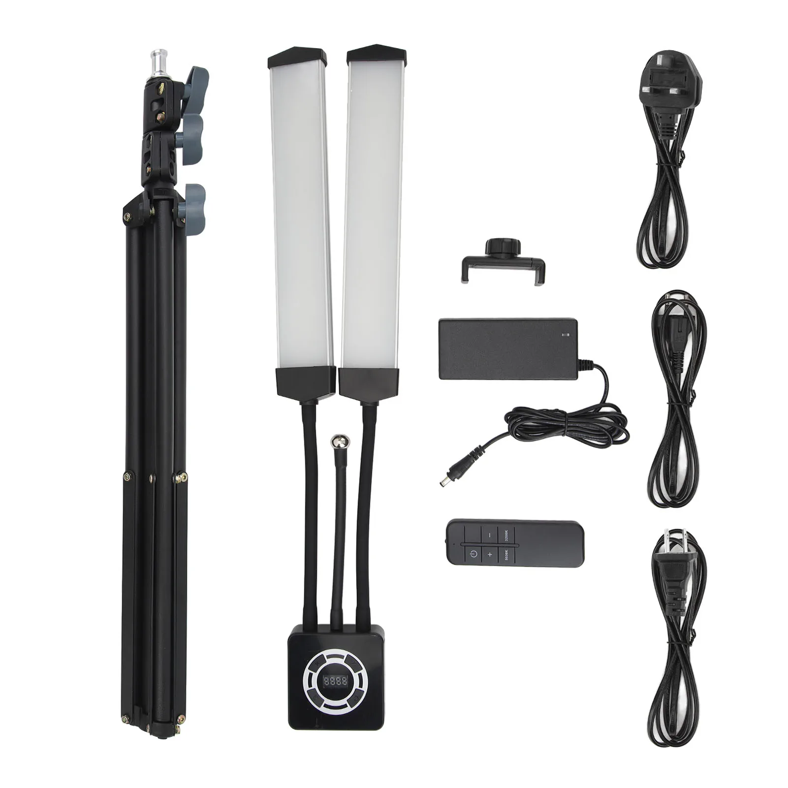 40W Dual Arms LED Fill Light with Phone Holder 3200K‑5600K Foldable 3 Modes LED Stick Fill Light for Live Video Photography