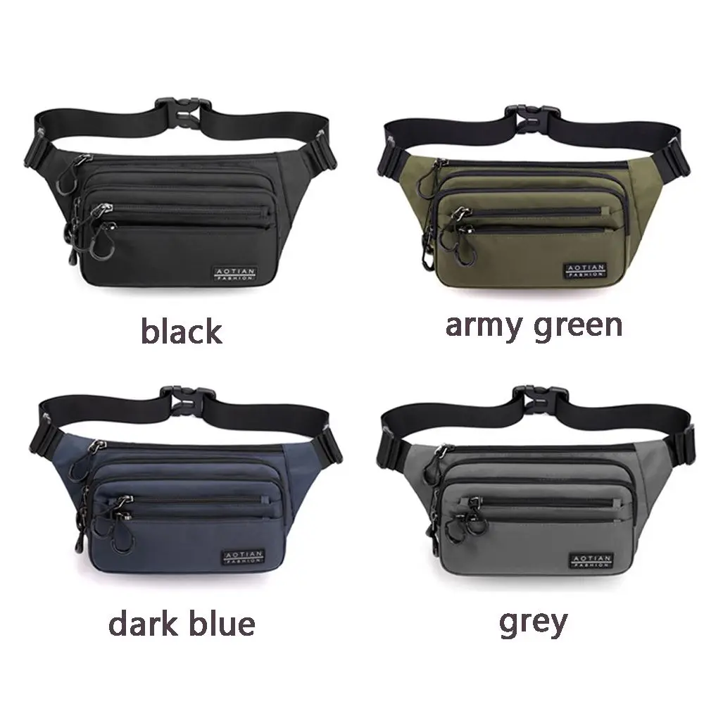 Nylon Waterproof Men\'s Waist Packs New Boy Outdoor Travel Waist Bag Unisex Chest Bag Storage Pocket Male