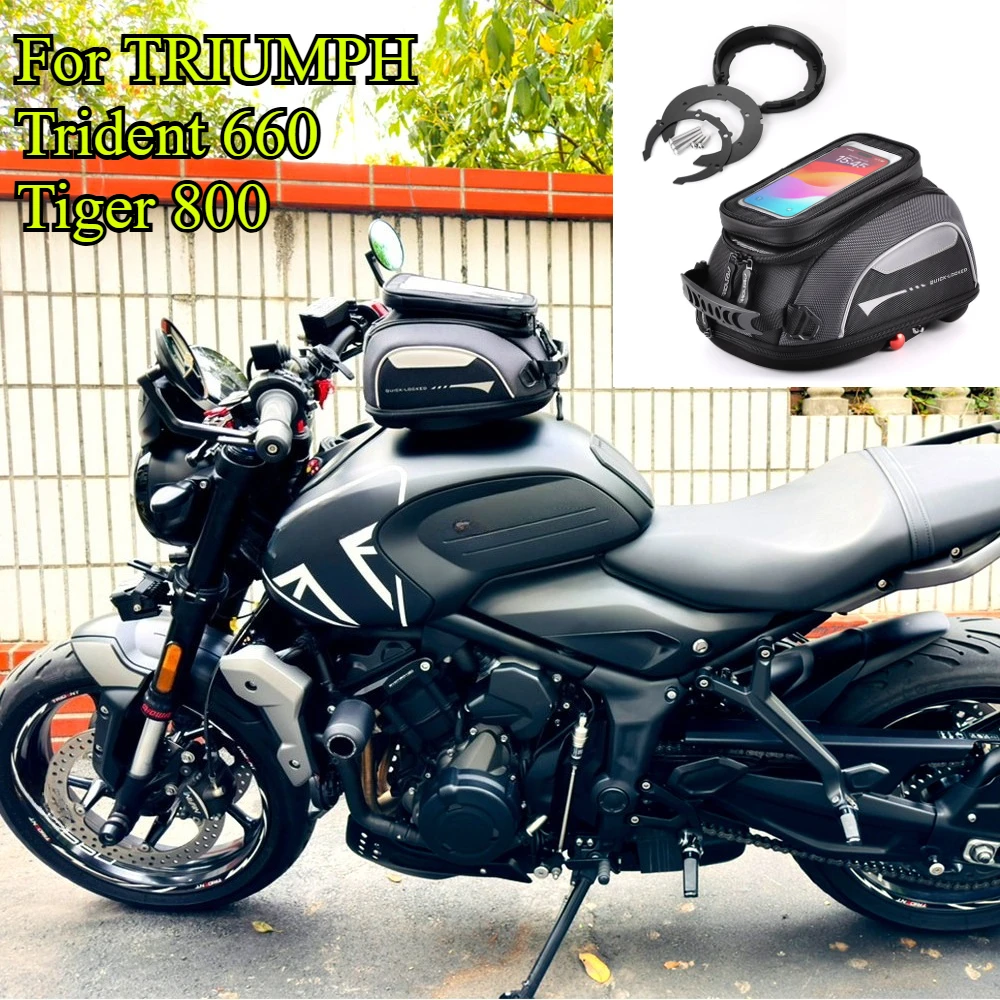 Quick Release Motorbike Fuel Tank Bag, Convenient Quick Release Design, for TRIUMPH Trident 660 Tiger 800 Motorcycle
