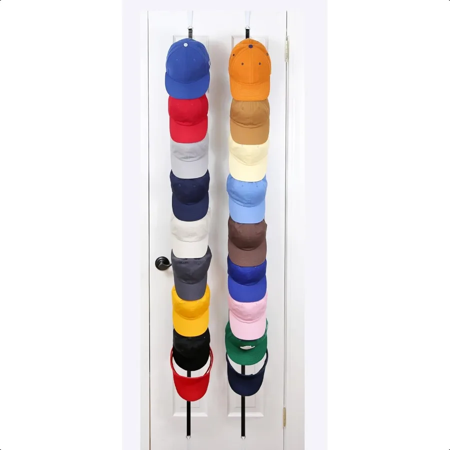 

Perfect Curve Hat Organizer CapRack OverTheDoor Hat Rack and Organizer Baseball Cap Rack Hat Rack for Door Cap Organizer 2 Stra
