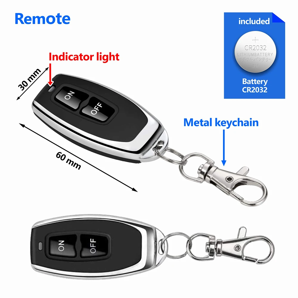 Imagem -04 - sem Fio rf Kit Interruptor de Controle Remoto 100m 433mhz ac 110v 120v 240v 220v 30a Relé para Lâmpada de Luz Bomba de Água Porta Sistema de Acesso