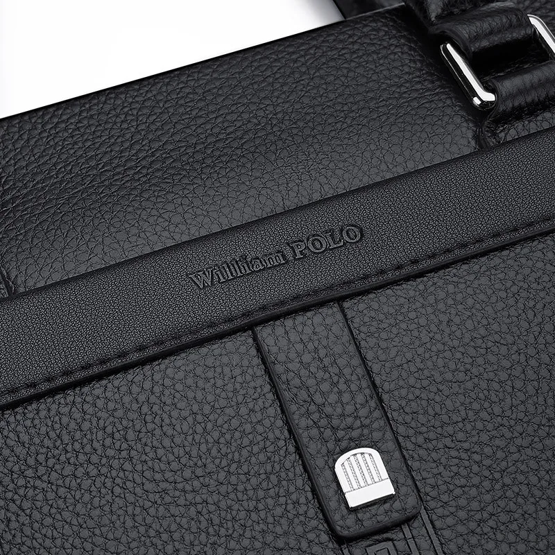 Man Briefcase Genuine Messenger Luxury Brand Bag Leather Business Single Shoulder Men's Crossbody Large Capacity Casual Handbag