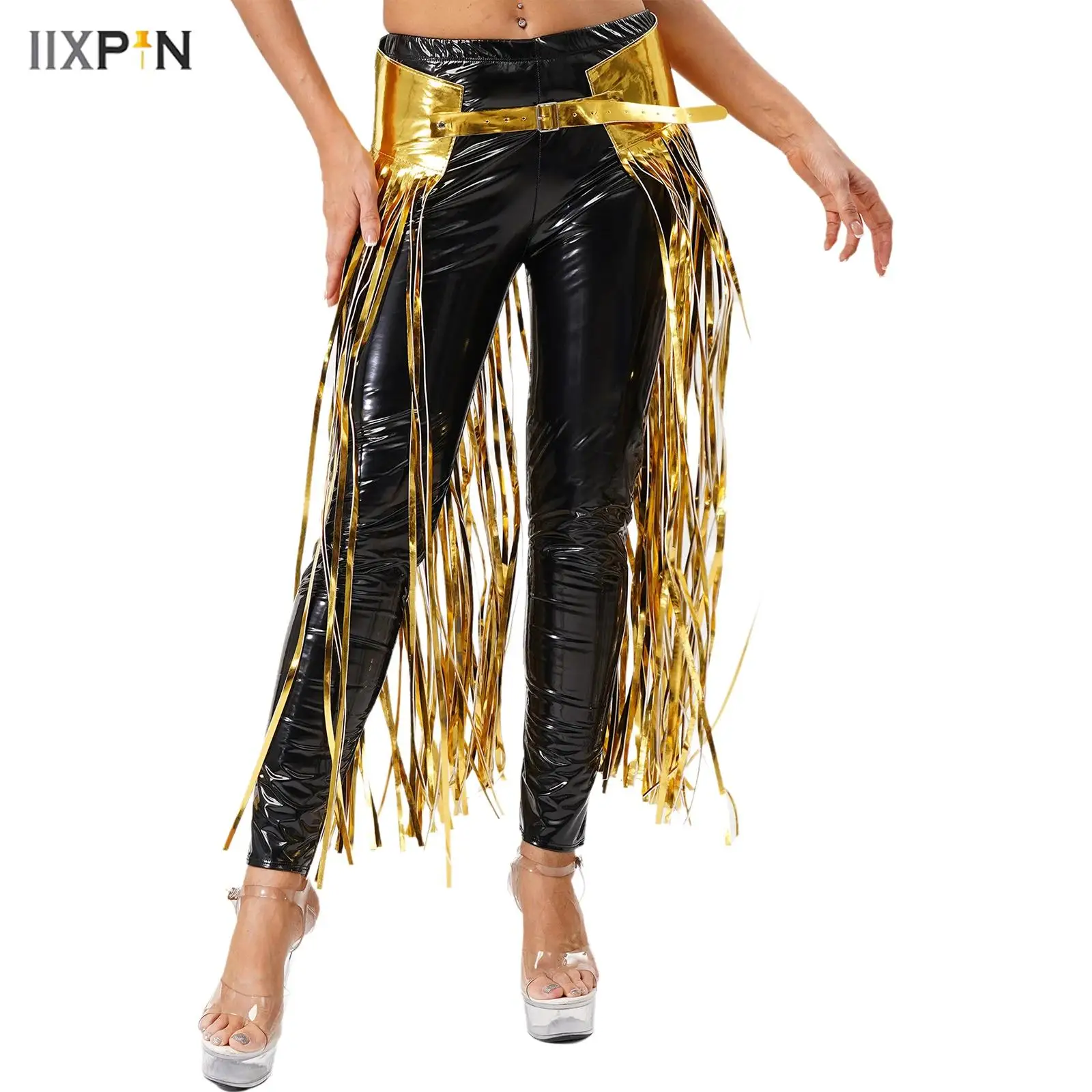 

Women Fashion Hot Faux Leather Skirt Tassel Belt Adjustable Costume Accessory for Nightclub Masquerade Halloween Themed Party