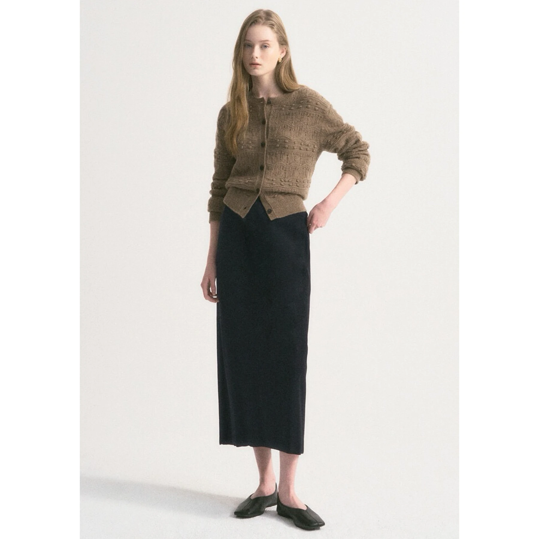 

Lemon Cheese Cas25 Осенний винтажный модный универсальный круглый вязаный шерстяной открытый кардиган с вырезами, женский трикотаж