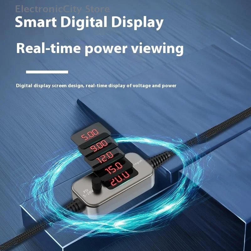 100W USB C To DC Power Boost Cable Type C To DC Can Be Adjusted 5V-20V Step UP Module Fast Charging Cable Converter Adapter