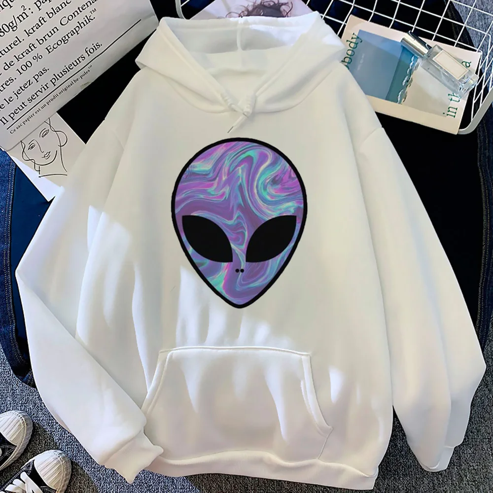 

Psychedelic Alien hoodie soft fabric athleisure patterned harajuku graphic modern style women hoddie printed design youthful