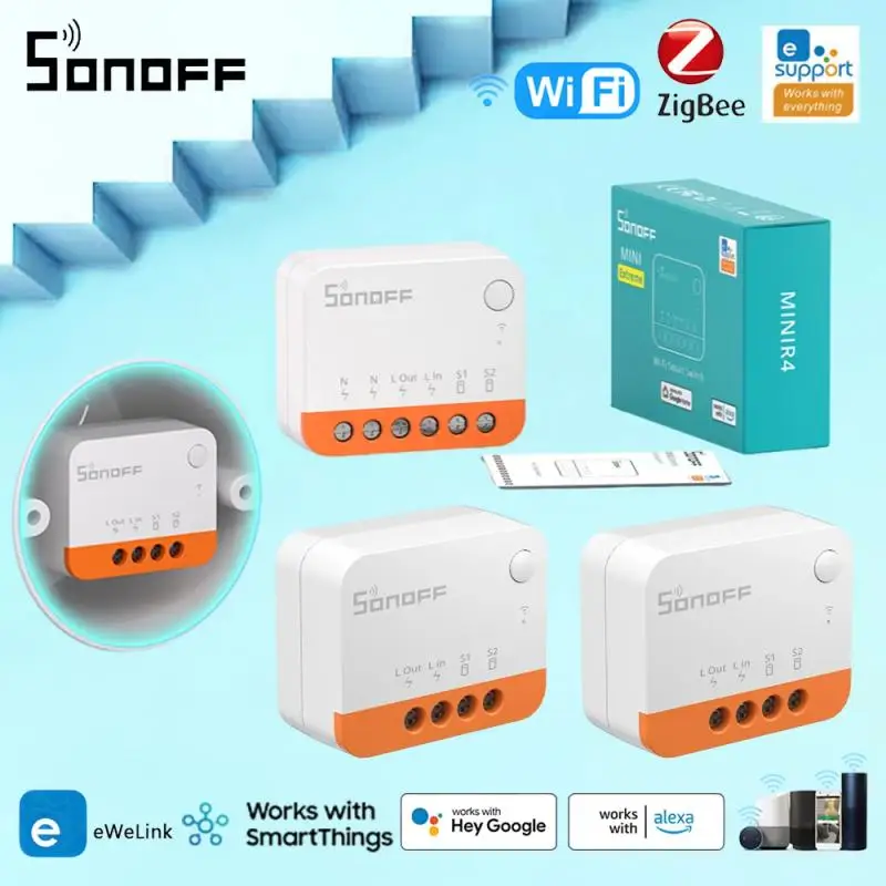 SONOFF MINIR4 Wifi Switch Mini Extreme Smart Home Breaker Module Wi-Fi Relay Voice Remote Control With Alexa Google Home Alice