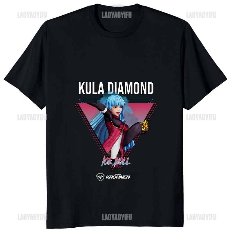 King of Fighters XV Graphic Kawaii Kula Diamond Printed Waifu Tshirt Streetwear Otaku T Shirt Fighting Technology Game Male Tees