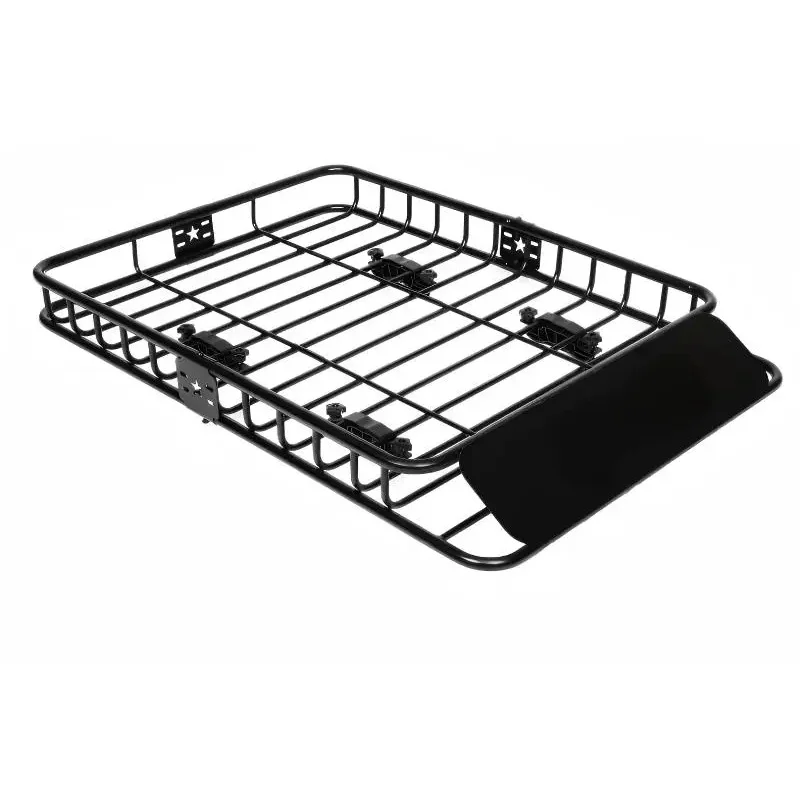 High Quality Powder‑Coated Iron Roof Basket 51''×36''×5'',100kg Load‑bearing Universal SUV External Cargo Storage Accessories