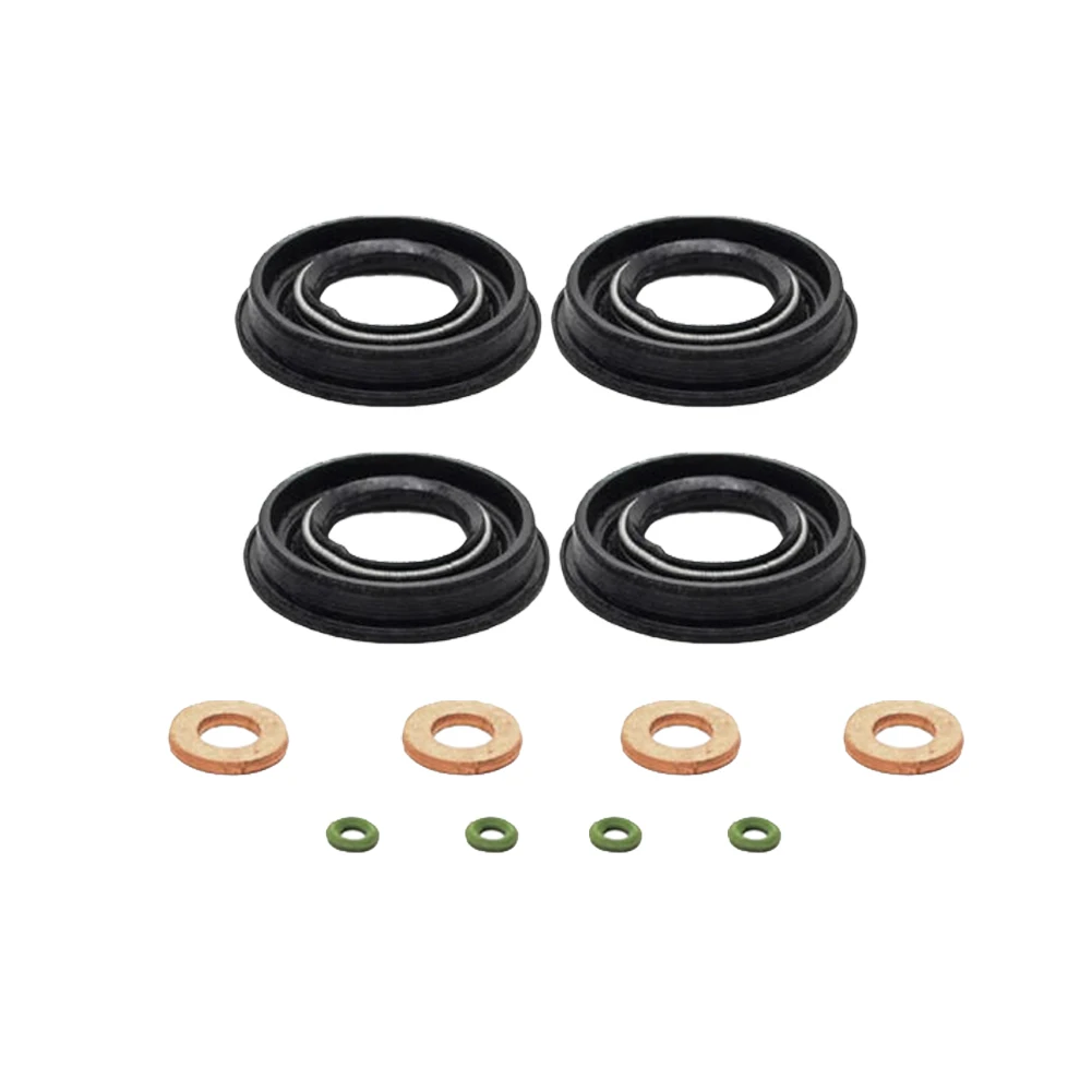 As Shown Fuel Injector Seal Engine Fuel Supply Seals Fuel Injector Engine Seal Kit Direct Replacement Fit Oil Resistant Material