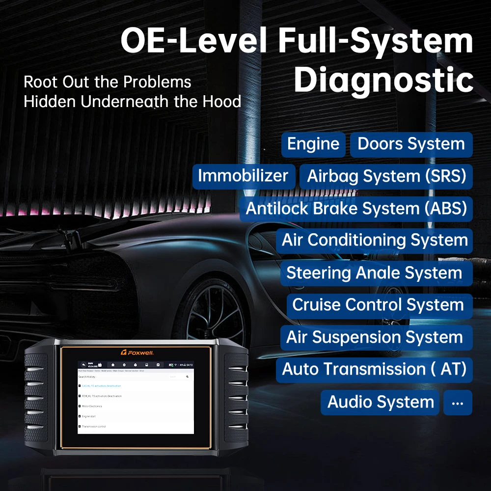 FOXWELL NT710 OBD2 Car Scanner Full System Code Reader Bidirectional Test A/F Adjust IMMO 30+ Reset Diagnostic Scan Tools