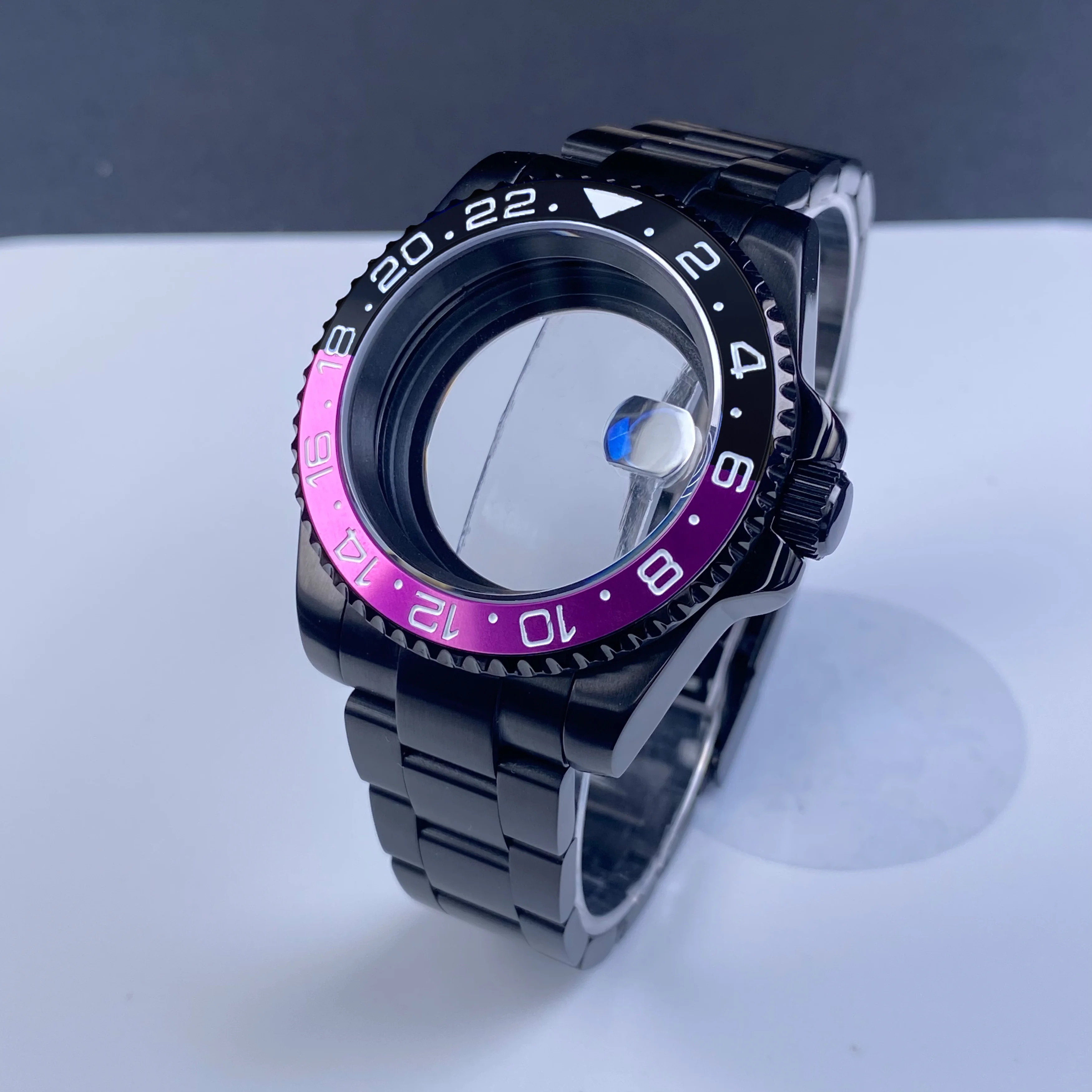 40mm Black NH35 watch case Sapphire Stainless 120 clicks Fit Alloy/Ceramic Bezel NH34 NH35 NH36 Movement 28.5 Dial Case