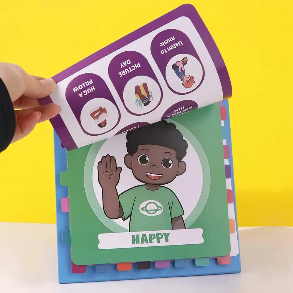 Early Educational Feelings and Emotions Book Montessori Interactive Social Emotional Book Creative Funny Reading Flip Book