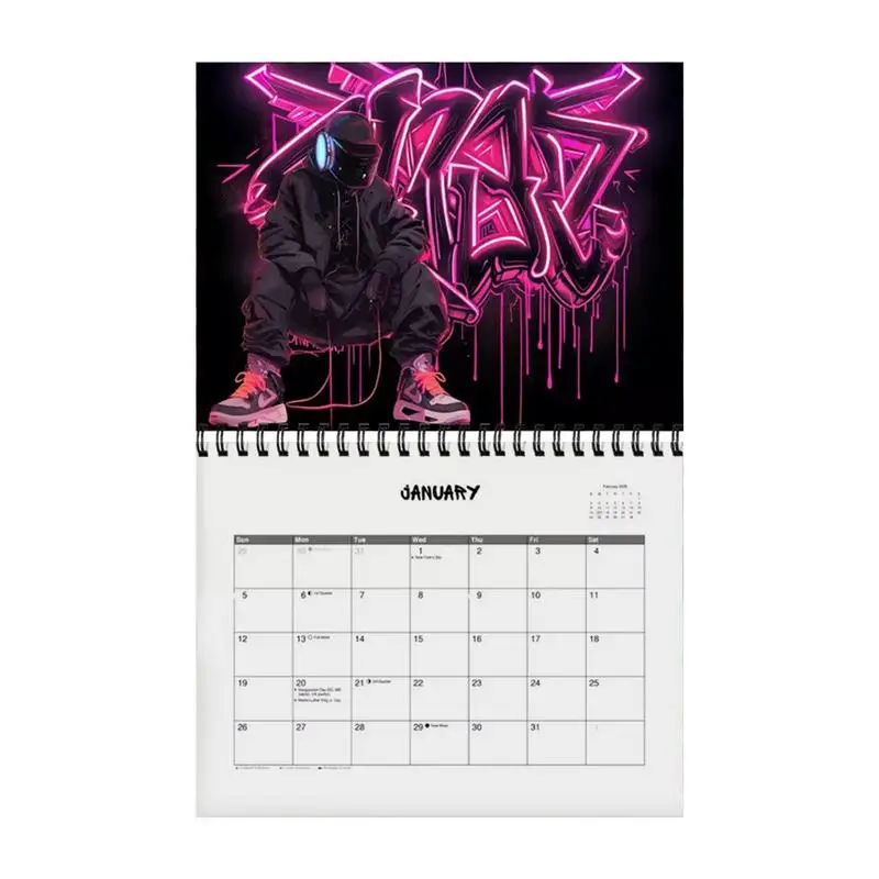 

2025 Wall Calendar Graffiti 2025 Wall Calendar Stylish Decorative Calendar Colorful Calendar Multipurpose Calendar Home Decor