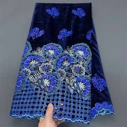 2026 High Quality African Nigerian Lace Fabric Embroidery Tulle Pure Wedding Party Dress Guipure Sequins For Sewing Beads 5yards