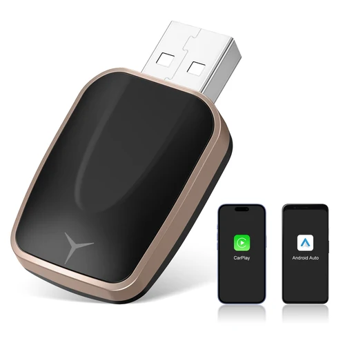 Mini adaptador inteligente 2 en 1 Carplay Android Auto con cable a inalámbrico, Compatible con el 99% de automóviles, Plug and Play