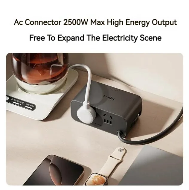 Anker 充電ステーション 100W 急速充電 Anker Nano充電ステーション USBC電源タップ 2.3フィート Anker