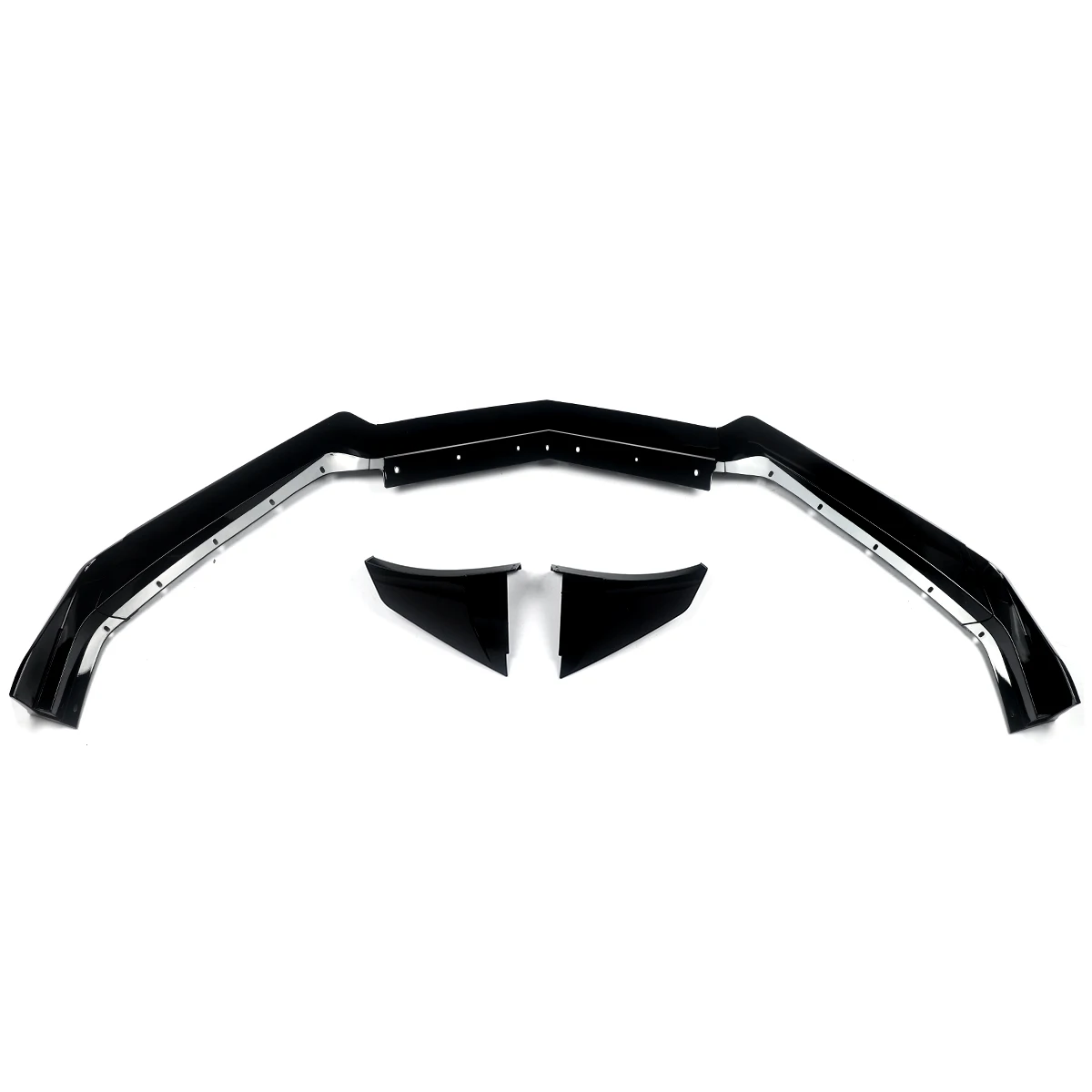 سبويلر فاصل أمامي من Magickit لـ 2020-2023 كورفيت C8 ZR1 نمط شفة ممتصة للصدمات الأمامية STG 3 جناح الشفاه سبويلر 7 قطعة أسود لامع #5