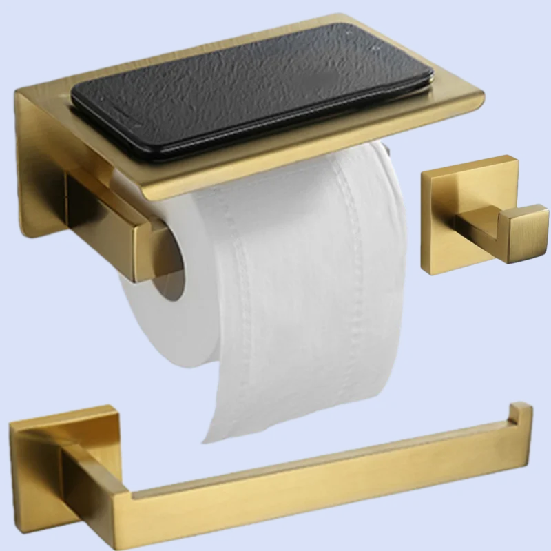 

Матовое золото, набор аксессуаров для ванной комнаты, держатель для туалетной щетки, держатель для туалетной бумаги, вешалка для полотенец, вешалка, крючок, фурнитура для мыльницы