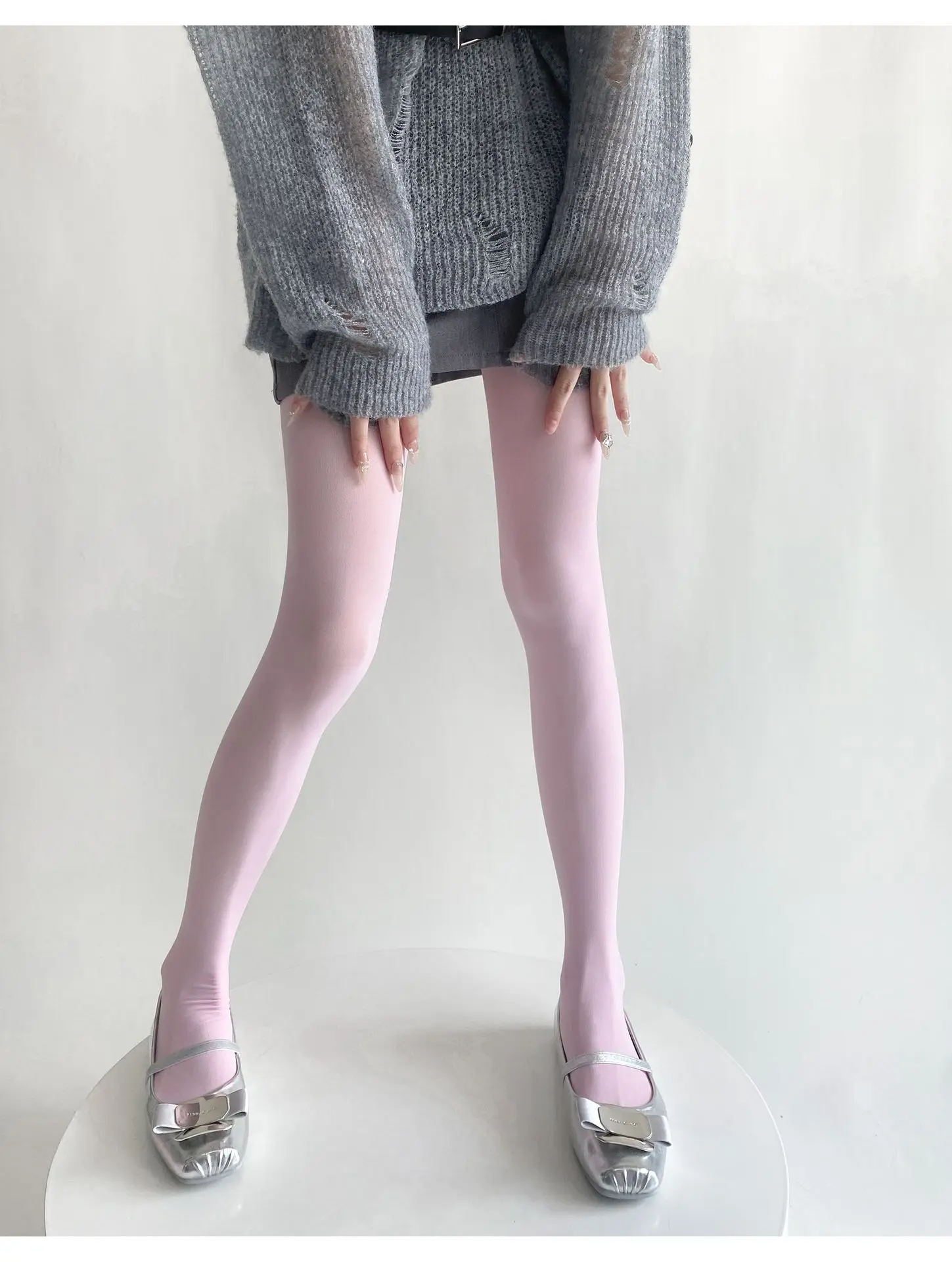 17 لون المرأة مثير لون نقي الجوارب الرجعية جوارب عيد الميلاد الأحمر عالية المرونة التخسيس جوارب طويلة سيدة الجوارب الملونة #