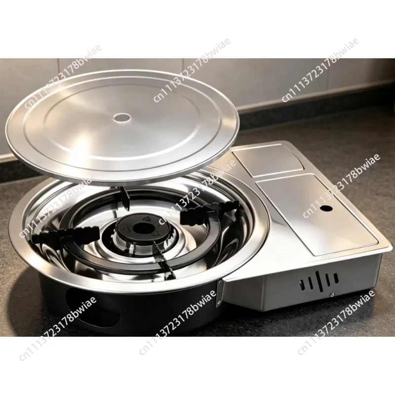 Commercial Desktop Embedded Bbq Gas Grill Smokeless Indoor Outdoor Stainless Steel Barbecue Gas Grill For Restaurant