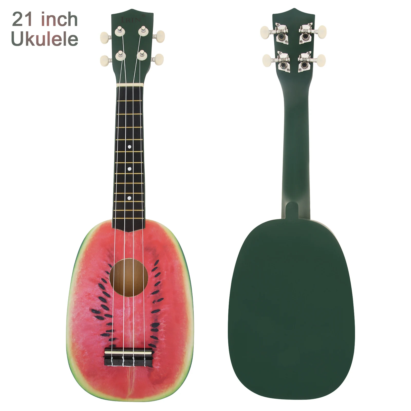 

21 Inch Soprano Ukulele Watermelon Pattern 12 Fret Pineapple Shape Four Strings Hawaii Guitar String Musical Instrument