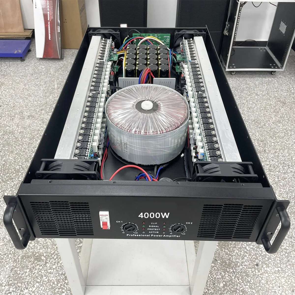 3U Dual Channel Professional Power Amplifier 4000W Per Channel High Power Audio Amp For Outdoor Stage Performance