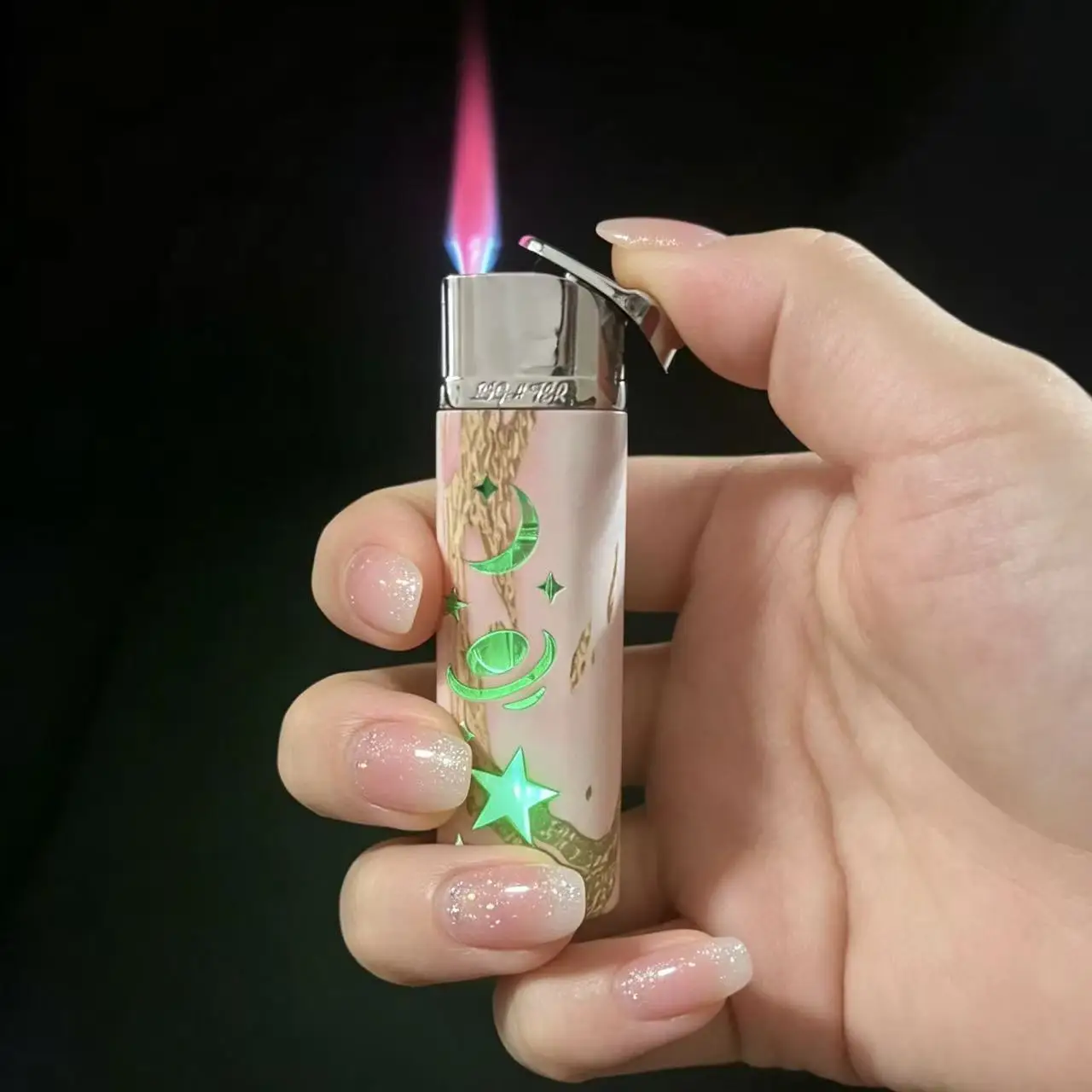 Windproof Seven Color Flash Inflatable Lighter Portable Outdoor Jet Lighter Colorful Fashion Personalized Smoker's Gift