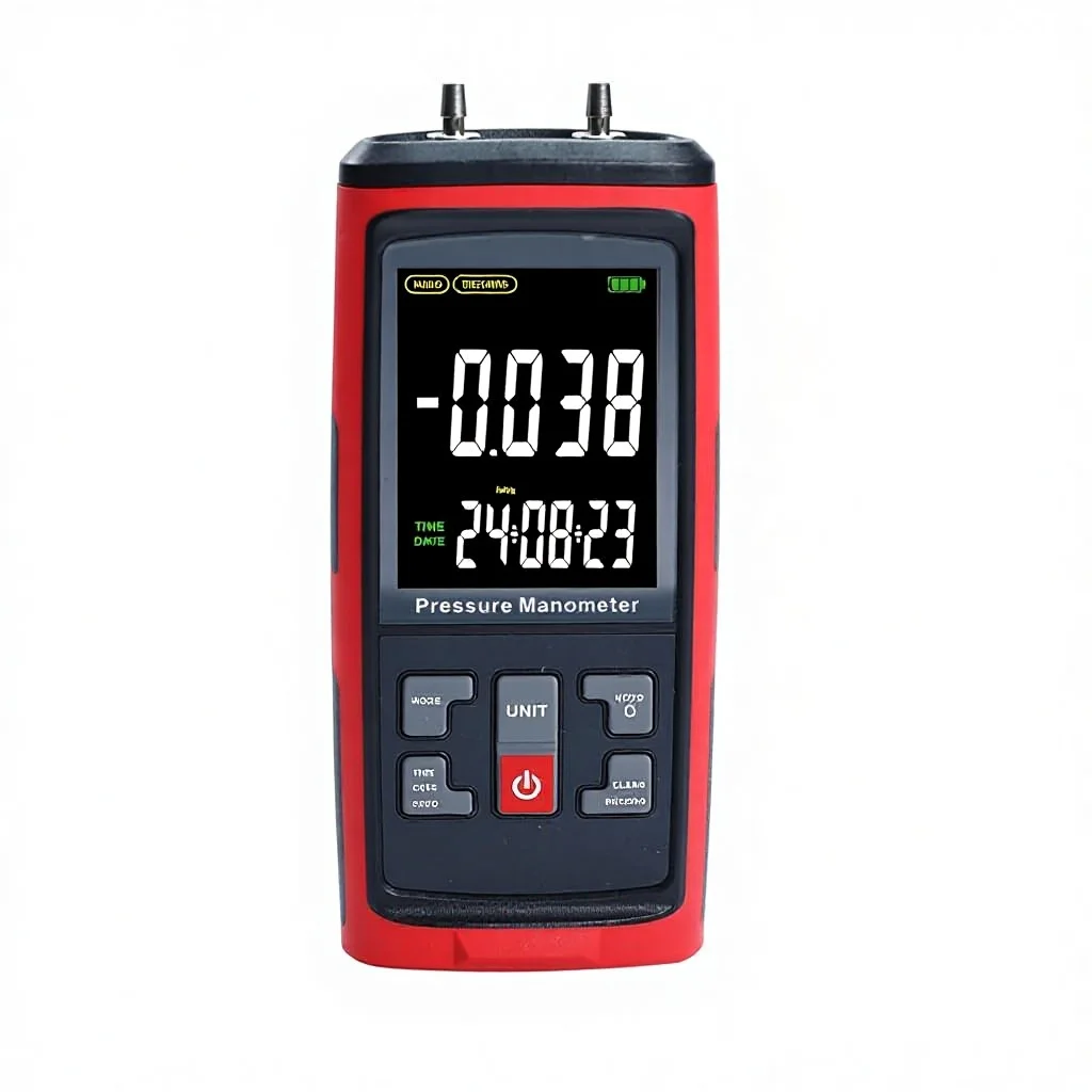 Digital Manometer Gas Pressure Tester Data Logger PC Data Records 13 Units Differential Pressure Gauge Large LCD